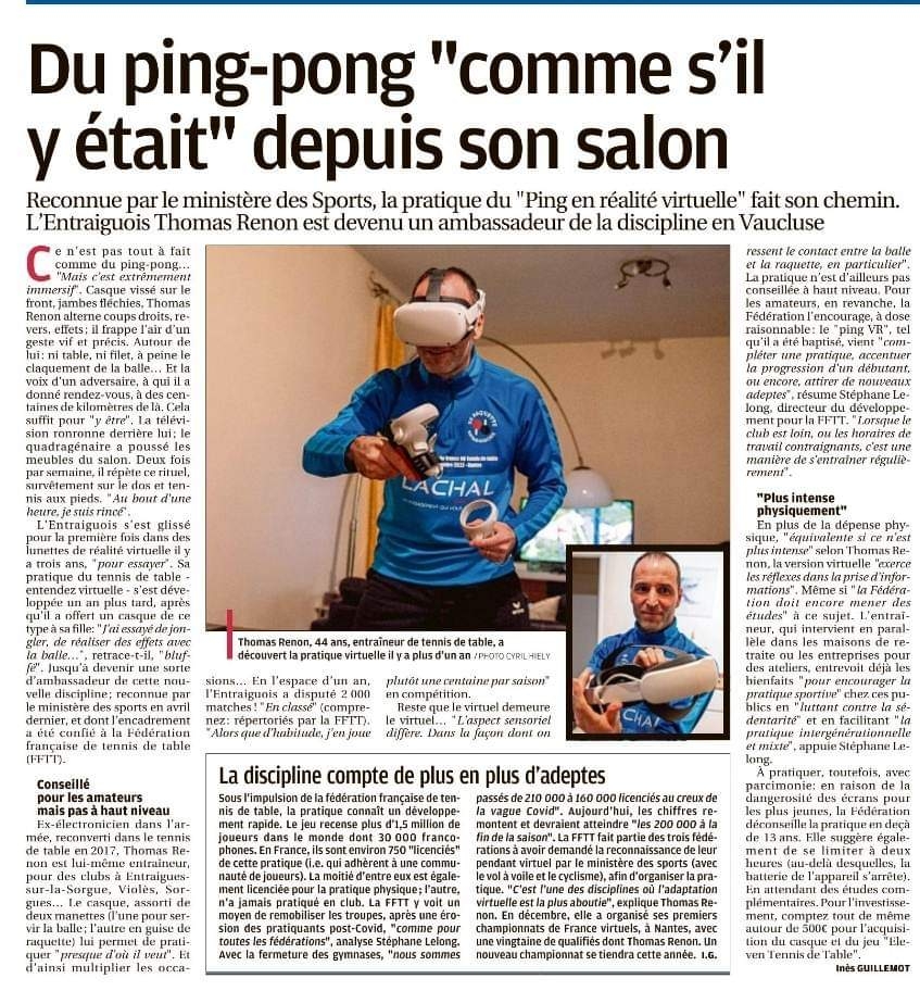 Article PING VR LA PROVENCE